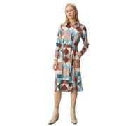 Compañía Fantástica LENZING™ ECOVERO™ Viscose Patchwork Print Belted Midi Shirt Dress XS UK 8 Brown