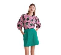 Compania Fantastica Pink Strawberry Pink Crinkled Top Size S