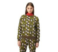 Compania Fantastica Plush Sweatshirt with Bluebell Floral Print Green