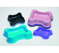 Companion Plastic Dog Bone Shaped Bowl - Blue - Large