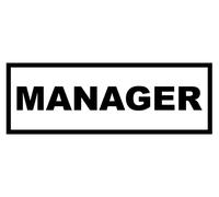 Company Business Manager Door Sign Self Adhesive Gloss Sticker 165mm x 65mm