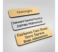 Company Engraved Name Badge Practitioner Receptionist Admin School Council Governor Teacher 25mm x 76mm
