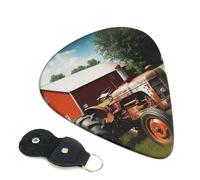 Company Farm Tractor 6 Pack Guitar Picks With Holder, Personalized Guitar Plectrums Non-Slip Portable Ukulele Bass Picks 0.46mm For Acoustic Guitar Lovers Gifts