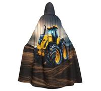 Company Farm Tractor Adult Halloween Party Cloak-Stylish Pumpkin Theme Hooded Wizard Robe Cosplay Costumes Black