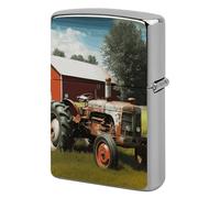 Company Farm Tractor Lighter Case Classic Pocket Lighter Cover Windproof Flip-Top Metal Lighters Sleeve Double-Sided Lighters Covers for Men Women