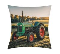 Company Farm Tractor Pillow Covers with Zipper for Sofa, Soft Plush Pillowcase for Living Room, Cozy Fluffy Cushion Covers for Bedroom, Breathable Throw Pillow Cover for Hotel, 18 in