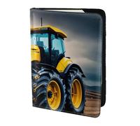 Company Farm Tractor Print 5.5 Inch Passport For Men And Women Lightweight Stylish Travel Document Wallet, Black, One Size