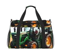 Company Farm Tractor Print Ample Space Travel Duffle Bag Stylish with Waterproof Zipper for Airplane Gym