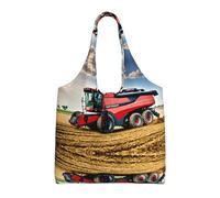 Company Farm Tractor Print Canvas Tote Bags,Reusable Cloth Bags For Shopping Beach Grocery Trendy