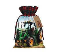 Company Farm Tractor Print Christmas Wrapping Bags Xmas Drawstring With Gift Bags Christmas Presents & Party