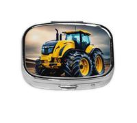 Company Farm Tractor Print Cute Pill Organizer Mini Medicine Storage Box Pill Container for Pocket Purse Travel