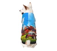 Company Farm Tractor Print Dog Hoodie For Small Dogs, Warm, Soft, And Breathable Sweatshirt, Easy To Wear Jumper, Pet Winter Weather Coat Pullover