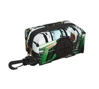 Company Farm Tractor print Dog Poop Bag Holder Doggie Waste Bag Dispenser Small Doggy Zipper Pouch with Carabiner Clip