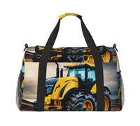 Company Farm Tractor Print Functional Travel Tote Ample Space Travel Bag Foldable Carry On Tote for Weekender