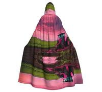 Company Farm Tractor Print Halloween Hooded Adults Cloak Costume Full Length Cosplay Parties And Festivals