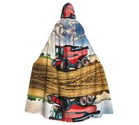 Company Farm Tractor Print Hooded Cloak,Halloween Hooded Cloak,Halloween Christmas Cosplay Costume
