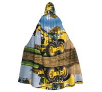 Company Farm Tractor Print Hooded Cloak,Halloween Hooded Cloak,Halloween Christmas Cosplay Costume