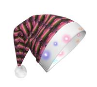 Company Farm Tractor Print Led Glowing Xmas Cap Christmas Hat Headwear | Holiday Photo Accessory Fun Novelty Xmas Santa Hat Gift For Men Women