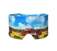 Company Farm Tractor Print Sleep Eye Mask with Earmuffs Soft Pressureless Cooling Blackout Eye Covers for Sleeping,Keeps Warm, Shading, Comfortable Aid Strap