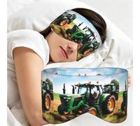 Company Farm Tractor Print Sleep Mask,Coverage Eye Mask,Soft Breathable Blindfold for Travel Nap Work