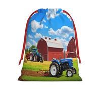 Company Farm Tractor -Print Soft Drawstring Gifts Bags Pouches For Wedding Favors & Party Events, Bulk Storage (Multi-Use) M Size