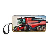 Company Farm Tractor print Travel Toiletry Pouch, Pencil Bag Canvas Makeup Bag, Multi-Purpose Cosmetic Bag with Zipper, White, One Size