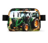 Company Farm Tractor Print Unisex Waist Bag Wear-Resistant Belt Bag Hip Bag with Adjustable Strap for Hiking and Travel