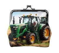 Company Farm Tractor Print Women'S Kiss Lock Coin Pouch, Mini Wallet For Cards And Lipstick, Soft Compact Purse