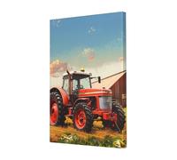 Company Farm Tractor Printed Wooden Framed Cotton Wall Art 40x60 CM, Modern Canvas Print Picture, Elegant Home Office Hotel Decor