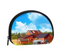 Company Farm Tractor Prints Coin Purse for Women Cute Small Change Wallet Mini Coin Purses Pouch with Zipper