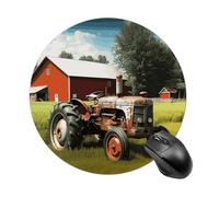 Company Farm Tractor Round Mouse Pad 7.8 Inch, Portable Gaming Mouse Mat with Non-Slip Rubber Base & Smooth Surface, Waterproof Mousepad for PC, Laptop, Computer, Office, Home