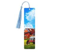 Company Farm Tractor Wooden Bookmark Book Lovers Tassels Crafts Accessories Reading Book Club Party
