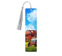 Company Farm Tractor Wooden Bookmark Book Lovers Tassels Crafts Accessories Reading Book Club Party