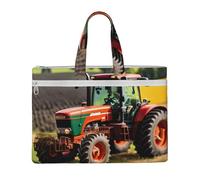 Company Farm Tractors 10.6 * 15 Inch Handheld Bag 2 Zipper Pockets Generous Capacity for Files - Ideal for dy and TravelWork,Stu