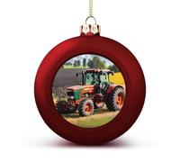 Company Farm Tractors Christmas Ball Ornaments - Shatterproof Plastic Vintage Rustic Xmas Tree Decorations Pendant for Family Holiday Wedding Party Xmas Hanging Decoration