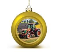 Company Farm Tractors Christmas Ball Ornaments - Shatterproof Plastic Vintage Rustic Xmas Tree Decorations Pendant for Family Holiday Wedding Party Xmas Hanging Decoration