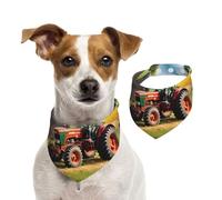Company Farm Tractors Dog Bandanas,Summer Bandanas for Dogs Washable Adjustable Dog Triangle Scarf Bibs Cute Pet Bibs for Medium Large Dogs Puppy and Cats Medium