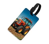 Company Farm Tractors Luggage Tag for Suitcases TSA Approved with Name Id Card Suitcase Tags Identifiers Black Strap Clear Window Personalized Baggage Tag for Cruise Airport Travel Essentials