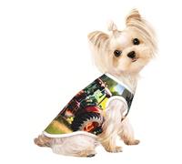 Company Farm Tractors print Dog Shirts for Small Dogs Stretchy T-Shirts Lightweight Tank Top Sleeveless Striped Vest