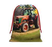 Company Farm Tractors Print Drawstring Gift Reusable Pouch Wedding Candy Toys Cards Storage Function Portable
