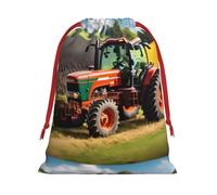 Company Farm Tractors Super Soft Velvet Christmas Storage Bag Festival Promotion Annual Celebration and Daily Use