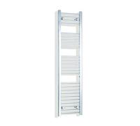 Companyblue 300mm wide x 1400mm high Heated Towel Rail Straight Flat Chrome Bathroom Warmer Radiator Rack Central Heating