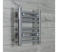 Companyblue 300mm wide x 400mm high Heated Towel Rail Straight Flat Chrome Bathroom Warmer Radiator Rack Central Heating