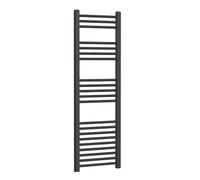 Companyblue 400 x 1200mm Central Heating Towel Rail - Flat Black Flat Bar Bathroom Radiator