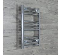 Companyblue 400mm Wide Chrome Heated Towel Rail Radiator Curved Ladder for Stylish Bathroom (400 x 600 mm)