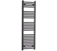 Companyblue Black Heated Towel Rail Radiator | Flat Ladder Bathroom Radiator | 400x1600mm