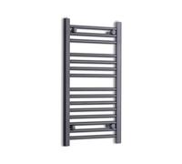 Companyblue Black Heated Towel Rail Radiator | Flat Ladder Bathroom Radiator | 400x800mm