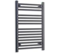 Companyblue Black Heated Towel Rail Radiator | Flat Ladder Bathroom Radiator | 600x800mm