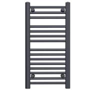 Companyblue Black Heated Towel Rail Radiator | Flat Ladder Bathroom Radiator | 800x450mm