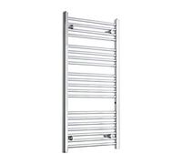 Companyblue Chrome Heated Towel Rail | Flat Ladder Bathroom Radiator | 1100x550mm